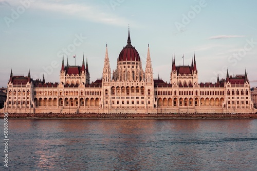 The Hungarian Parliament building at Sunset