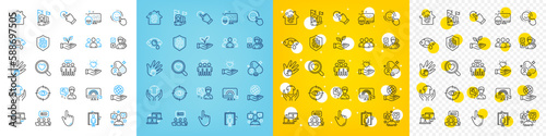 Vector icons set of Repairman, Fingerprint access and Online auction line icons pack for web with Outsource work, Conjunctivitis eye, Lgbt outline icon. Feminism, Eye target. Vector