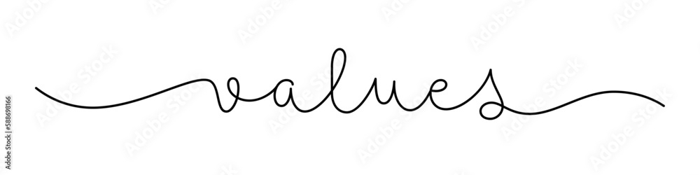 VALUES black vector calligraphy banner with swashes VALUES black vector calligraphy banner with swashes