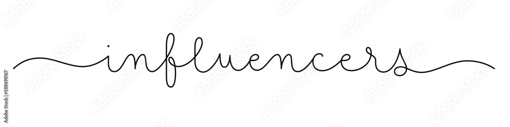 INFLUENCERS black vector calligraphy banner with swashes INFLUENCERS black vector calligraphy banner with swashes