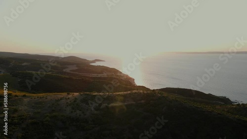 Aerial view of the Black Sea in  Canakkale Guneyli, Turkey photo