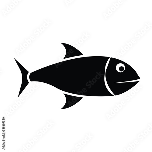 fish  icon  vector  design  template  illustrasi  logo  flat  style  trendy  collection