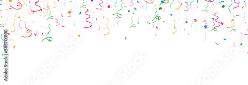 Vector confetti png. Multi-colored tinsel, confetti fall from the sky on a transparent background. Multicolored confetti png. holiday, birthday.