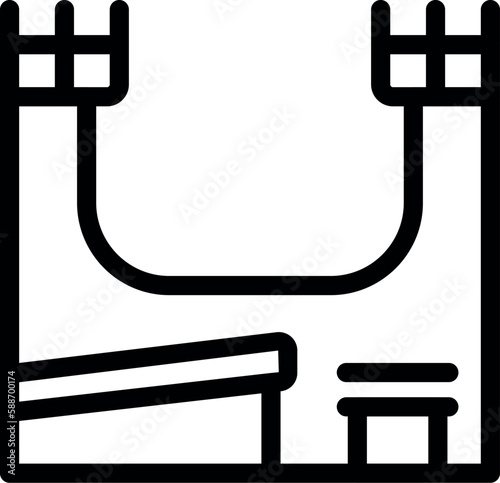 Skate ramp icon outline vector. Park skateboard. Active street