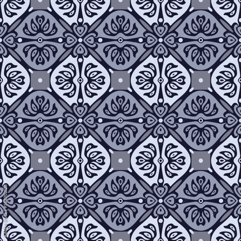 Fototapeta premium Japanese Art Petal Vector Seamless Pattern