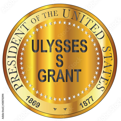 Ulysses S Grant Gold Metal Stamp