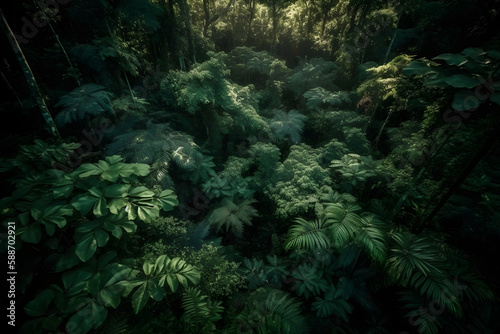 Tropical forest landscape. Generative AI