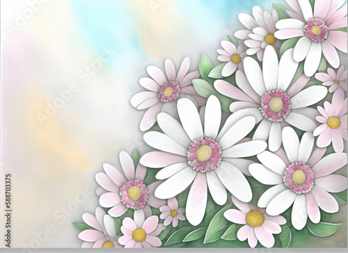 Beautiful white-pink flowers close-up,space for text