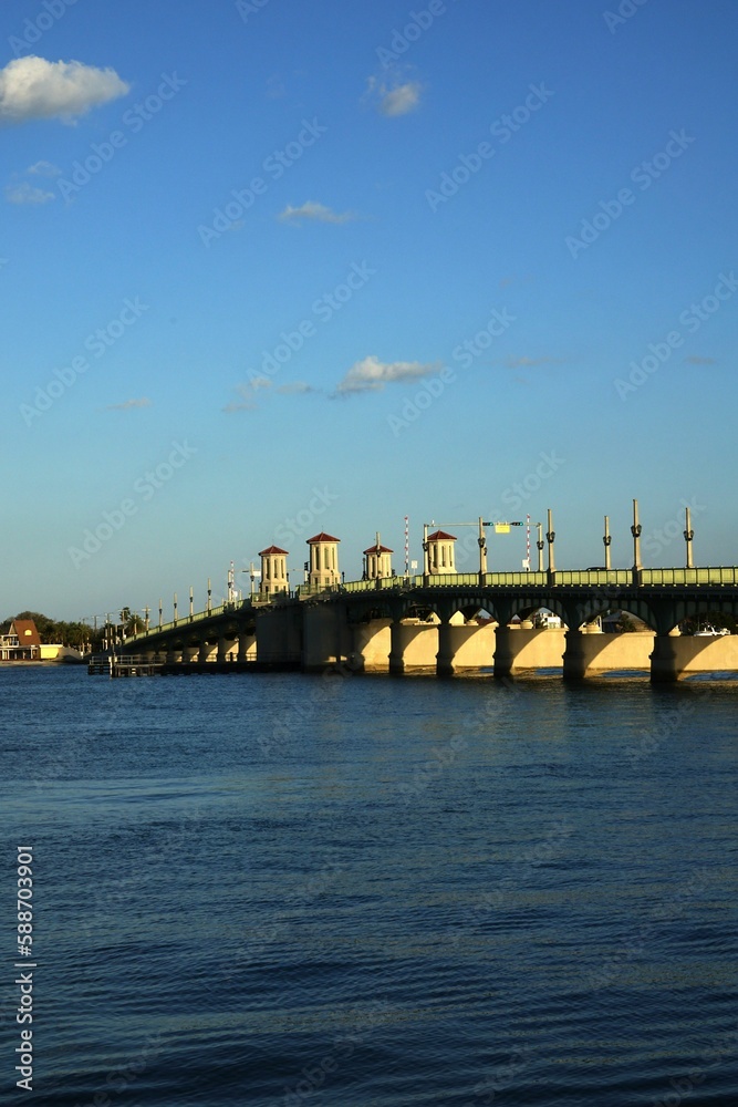 Lions Gate Bridge at night over the Matanzas River at St Augustine, Florida Lions Gate Bridge at night over the Matanzas River at St Augustine, Florida