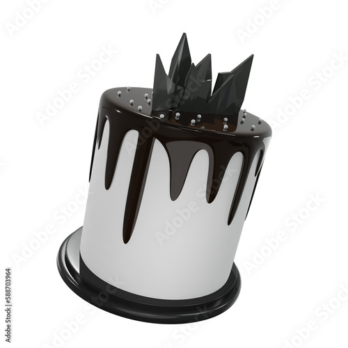 Black forest cake, food, birthday, party, for mockup template, Premium Quality, PNG, decoration,  3d, illustration, view render, hd, alpha background, format, new year