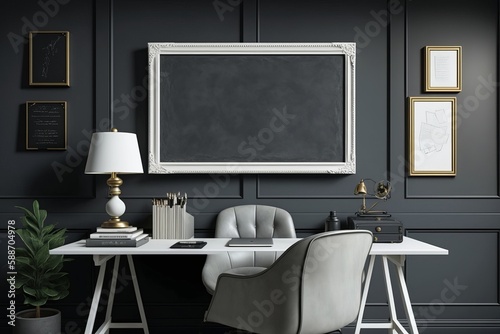 Slate and white Home Office © zwbookworm