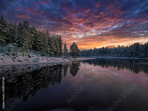 Natural landscape at sunrise