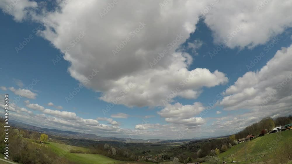 Time lapse of moving clouds, morning, north Croatia, wide angle Time lapse of moving clouds, morning, north Croatia, wide angle