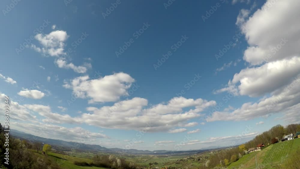 Time lapse of moving clouds, morning, north Croatia, wide angle Time lapse of moving clouds, morning, north Croatia, wide angle