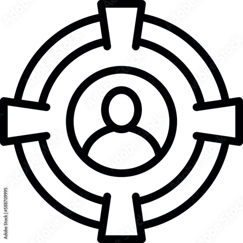 Target attack icon outline vector. Internet account. User email