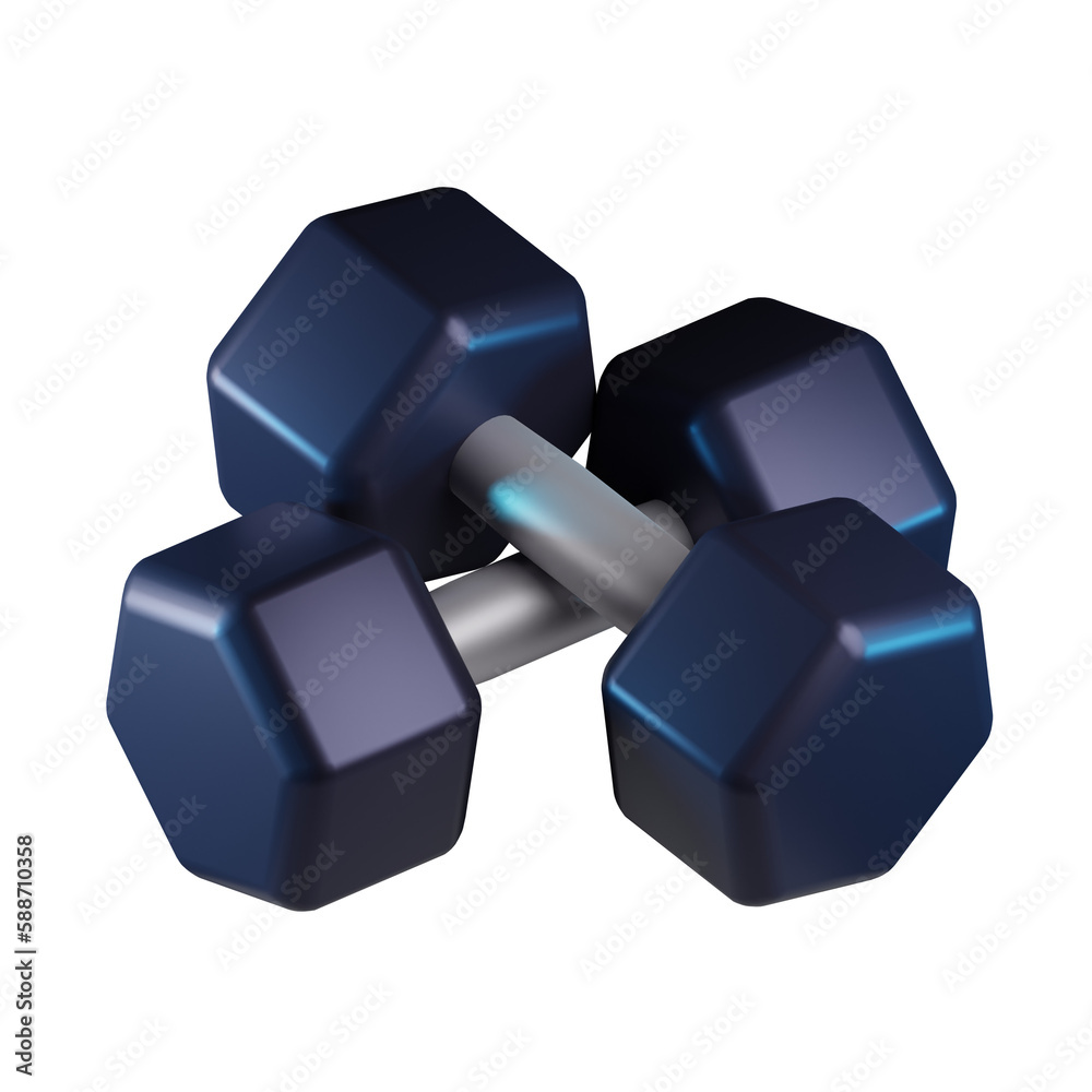 Dumbbell 3D Icon Dumbbell 3D Icon