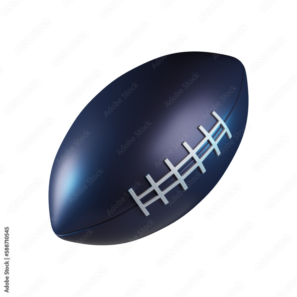 Rugby Ball Equipment 3D Icon Rugby Ball Equipment 3D Icon