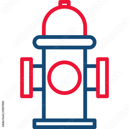 Fire hydrant thin line icon. Vector illustration.