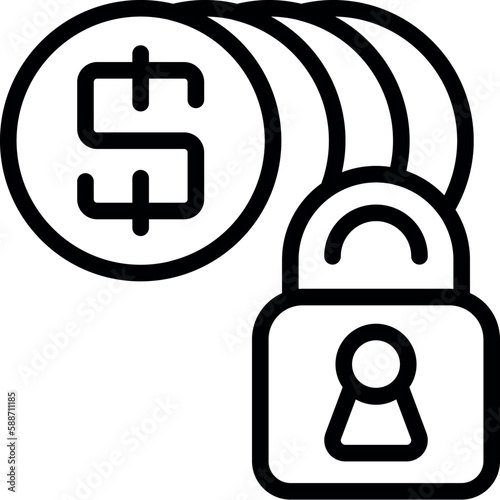 Money lock account icon outline vector. Cyber internet. User email