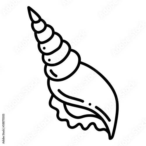 Seashells vector Hand drawn illustrations. mollusk sea shells line icon