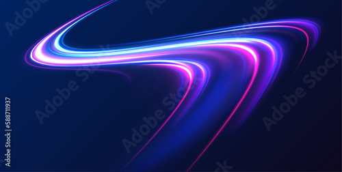 Abstract neon light rays background