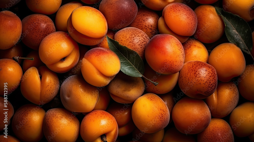 apricot as close up shoot created with Generative AI technology