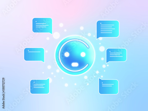 AIのChatbotが質問に答えているイメージ