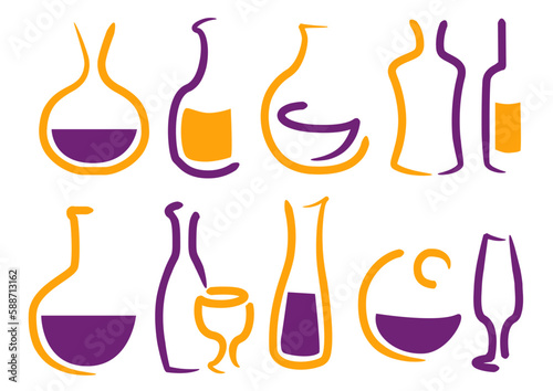 Icone vino e degustazione