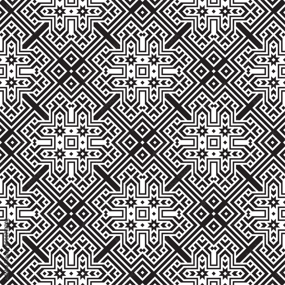 Vector seamless models. Modern stylish texture. Composition from regularly repeating geometrical element. Monochrome, simple. Vector illustrations.