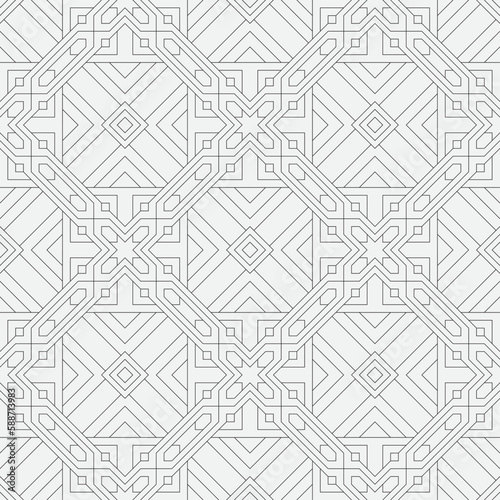 Vector seamless pattern. Modern stylish texture. Monochrome, linear abstract background.
