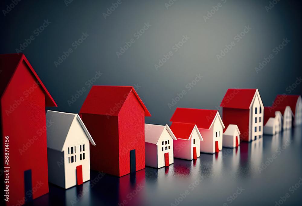 tracking-the-market-real-estate-price-chart-with-miniature-houses-in