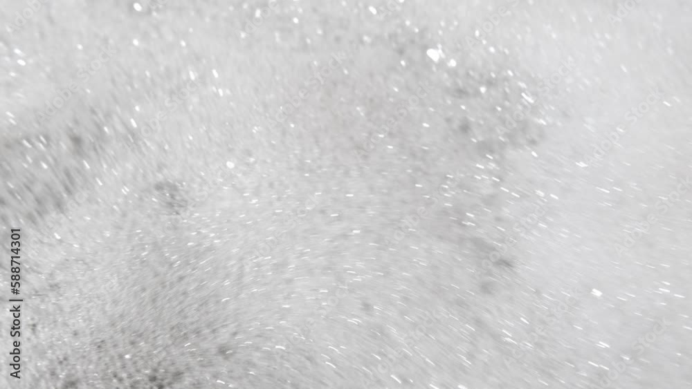 Foam bubble from soap or shampoo top view. Soap foam texture surface for white abstract background. Detergent foam. Copy space, banner. For laundry, cleaning service. Bathroom, clean, wash concept