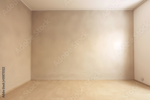 minimal window beige design plaster blank wall room texture light. Generative AI.