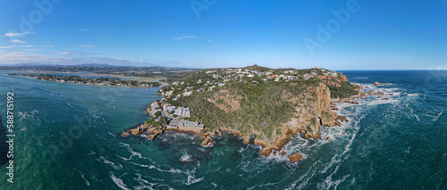 Drone view at the heads rock near Knysna in South Africa