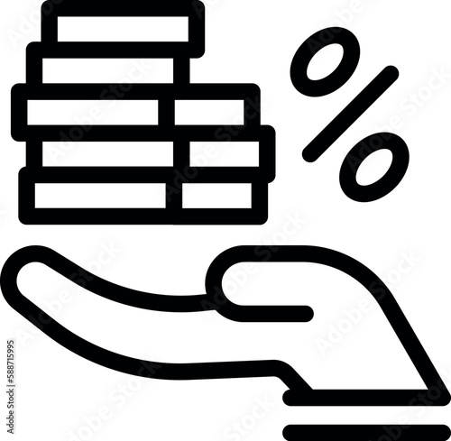 Rate credit icon outline vector. Tax return. Finance money
