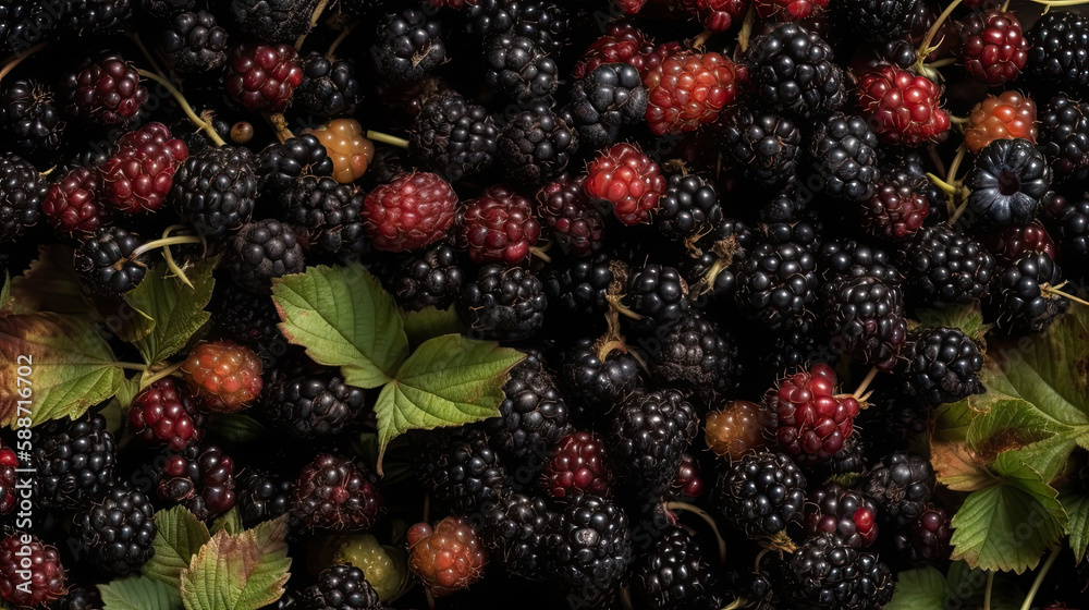 blackberries and berries created with Generative AI technology blackberries and berries created with Generative AI technology