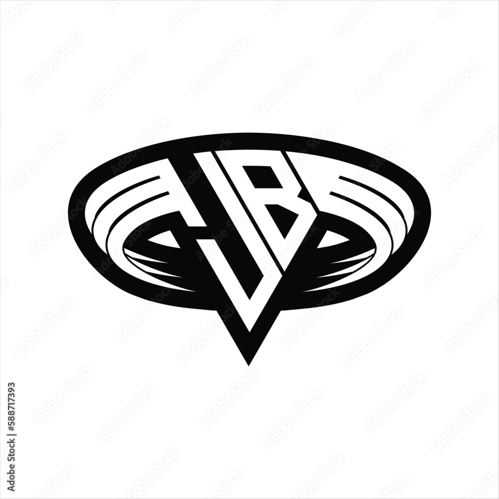 JB Logo monogram with triangle shape slice isolated outline design ...