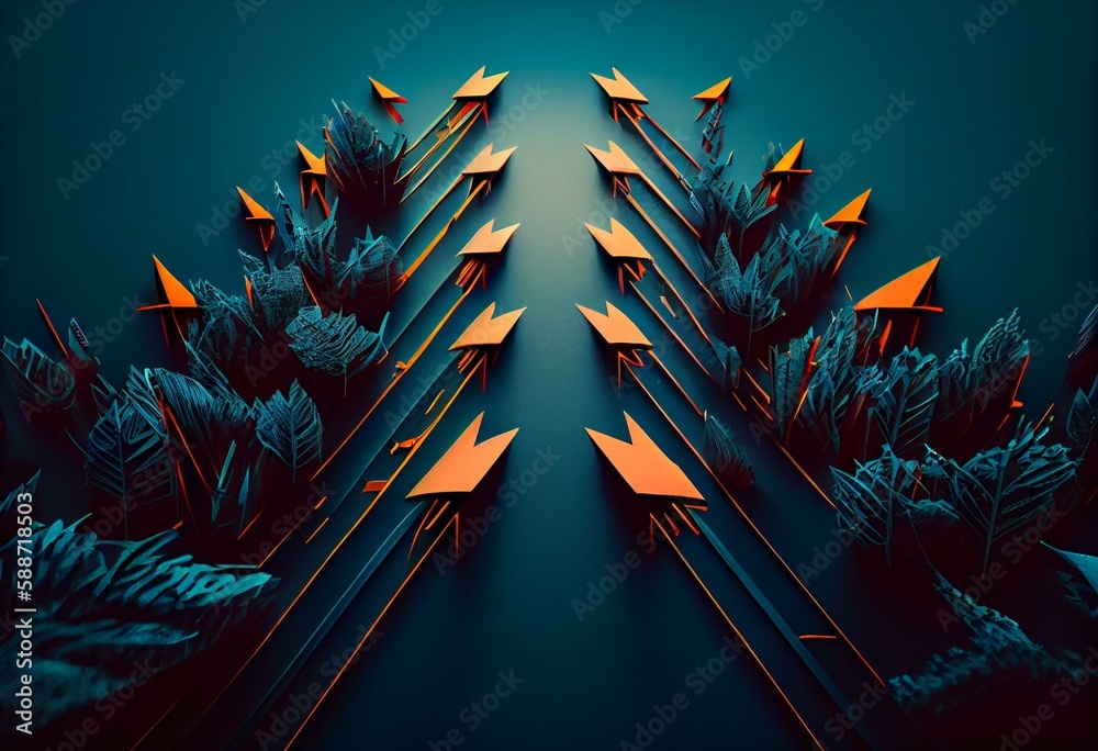 Many arrows pointing in different directions with arrows in the middle ...
