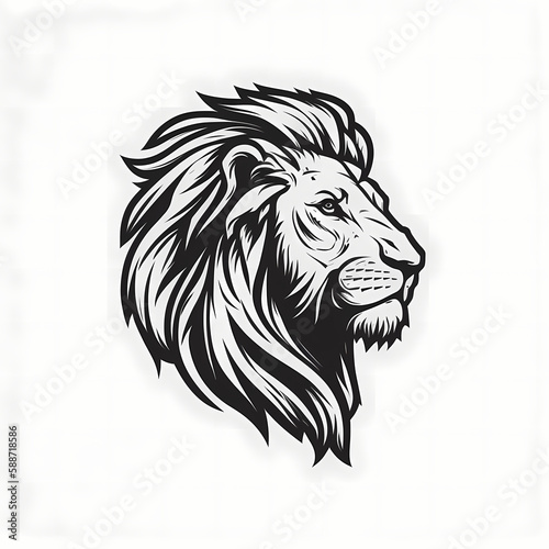 Lion Head Isolated On White Background © Darwis
