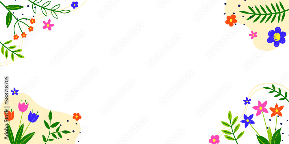 custom made wallpaper toronto digitalSpring decoration. Transparent floral background with colourful blooming flower and leaves. PNG illustration