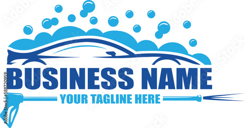 auto detailing and car wash logo design template vector 