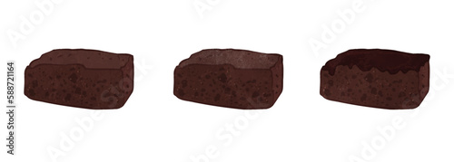Cute brownie illustration set that looks delicious