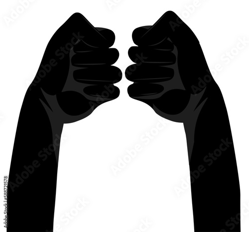 Two fists bumping together, two hands with fists