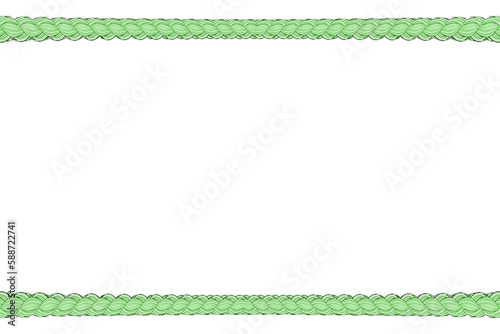 緑色の縄状の横長模様のフレーム素材(透過)