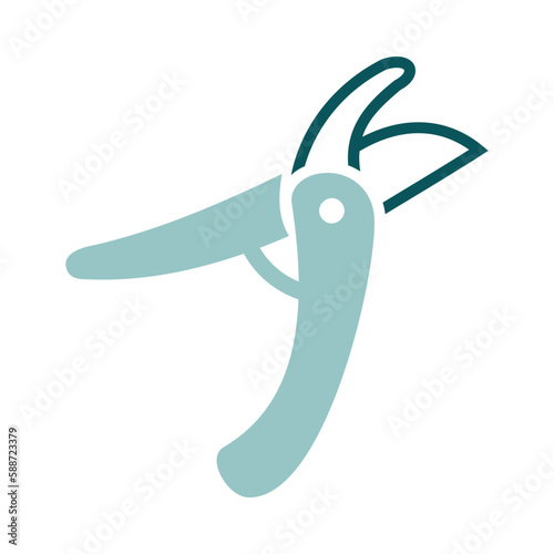 Pruning scissors, garden secateurs vector icon