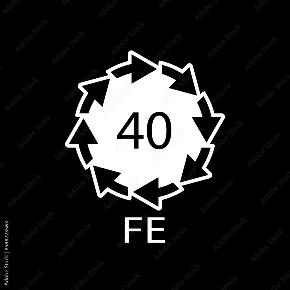 Plastic recycling symbol FE 40, Wrapping Plastic. Vector Illustration