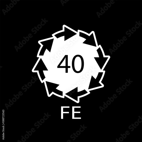 Plastic recycling symbol FE 40, Wrapping Plastic. Vector Illustration photo