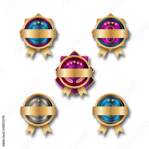 Gold badge, tier, award vector design