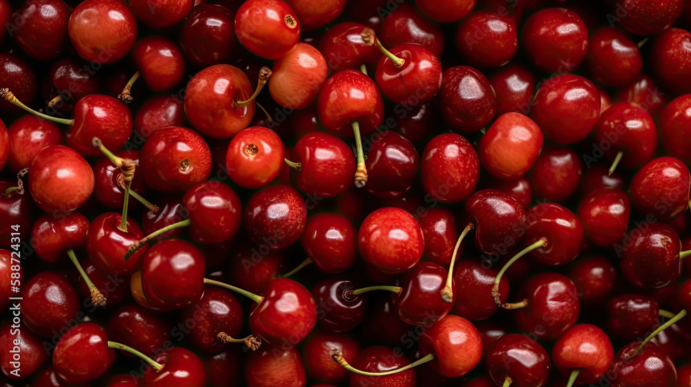 cherries in the market created with Generative AI technology