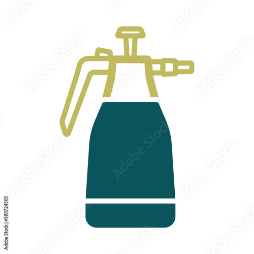 Garden hand compression sprayer pump vector icon